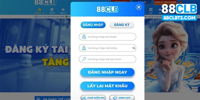 Chi tiết từng bước log in account 88CLB 